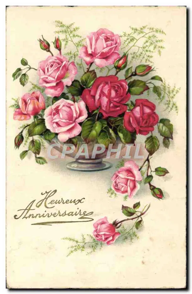 Bouquet de roses — composition florale — éditeur Meisjner, n° 39 - Frente