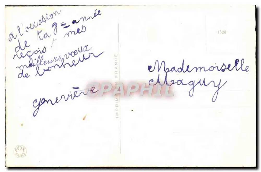 Mata de rosas — Aniversário — Imprensa da França, n° 1328 - Verso