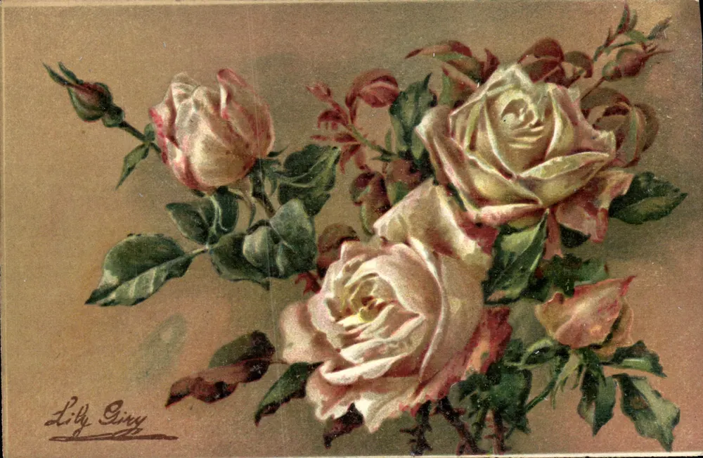 Róże — ilustracja podpisana Lily Giry — wydawca Charlot-Suiteurs, Paryż, nr 85 - Awers