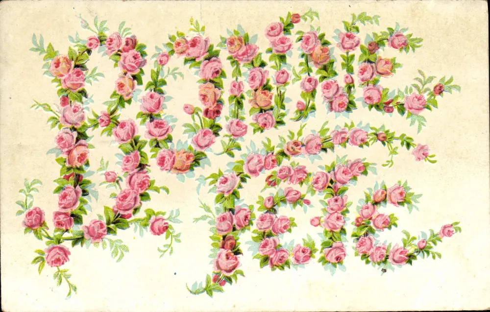 Senhor — Rosas — Carta postal francesa - Frente