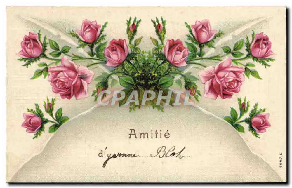 Bouquet de rosas — Amizade — de Yvonne Bloch — SER.716 - Frente