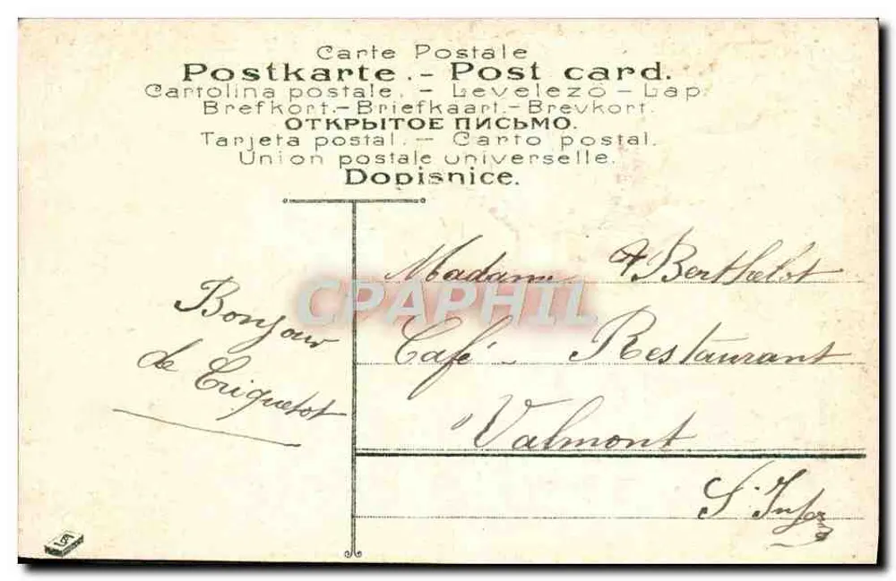 Mão segurando uma rosa — As flores passam, a amizade permanece — editor desconhecido, n° 626 - Verso