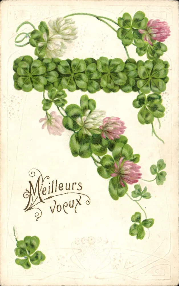 Kruisbladeren en bloemen — Goede wensen — M.S.I.B. Serie 865 - Voorkant