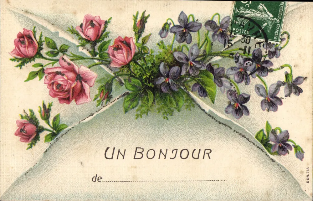 Flores — rosas e violetas — editor SER.778 - Frente
