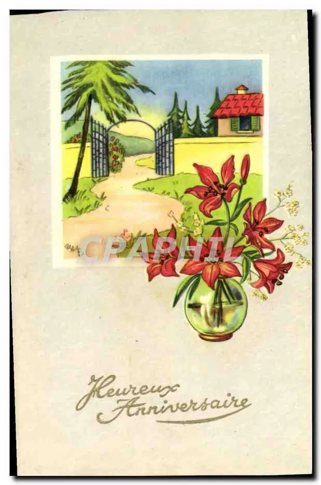 Jardins e flores — Aniversário — Editor não visível - Frente