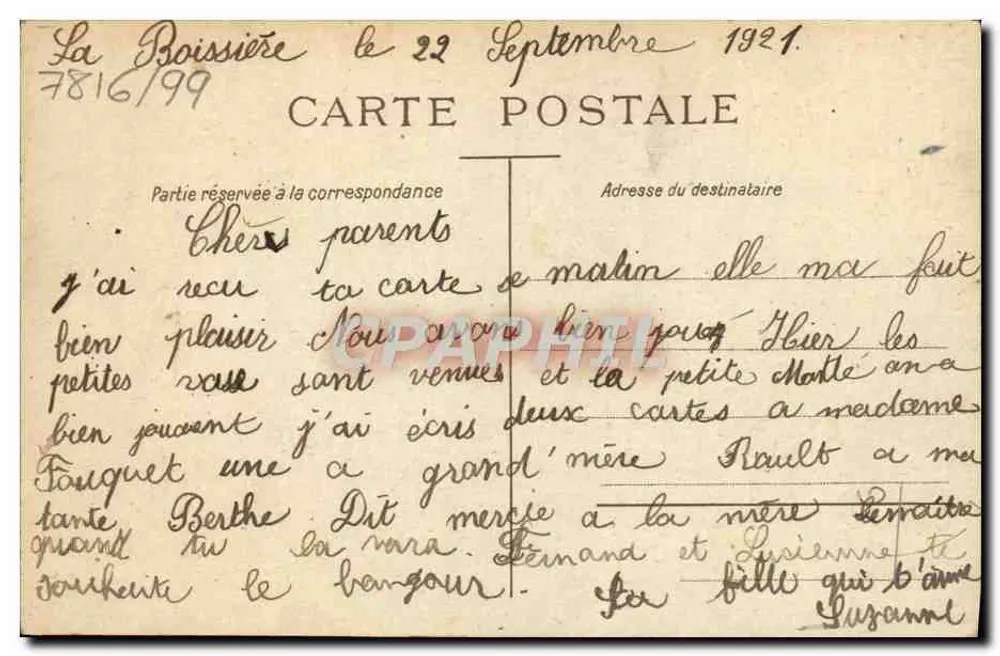 Ein Vogel mit einem Kuss — La Boissière — Nr. 8015 - Rückseite