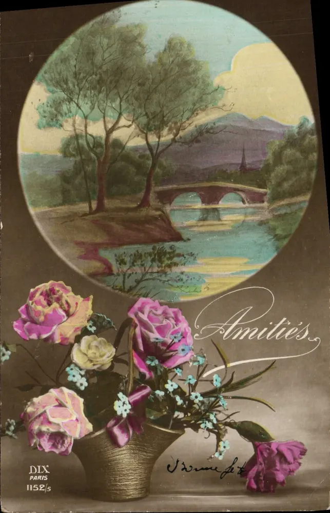 Mata de rosas — paisagem com ponte — DIX PARIS 1152/s - Frente