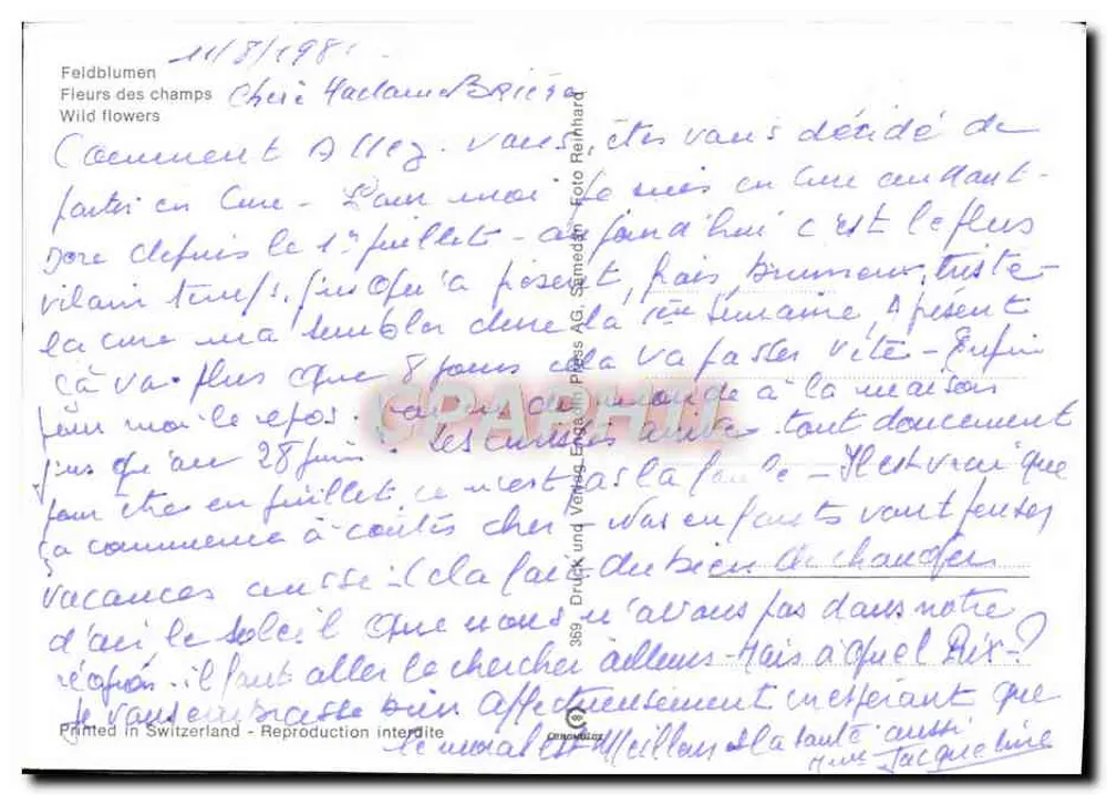क्षेत्र के फूल — फील्डब्लुमेन — वाइल्ड फ्लावर्स — एडिटर: फोटो रेइनहार्ड्ट, संख्या 389 - पीछे