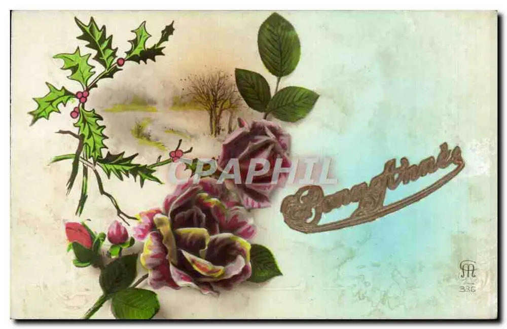 Flores e hortênsias — Boas Ano Novo — M. 336 - Frente