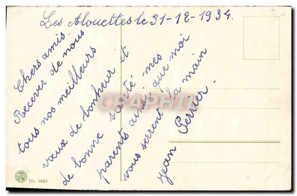 Buquê de rosas — Boa Ano — editor BR, n° 9863 - Verso