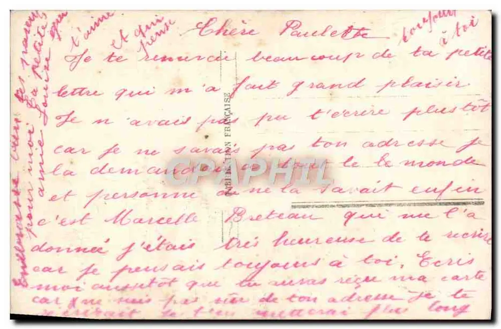 Bukiet róż i pączków — wydawca C. B. Paris 646 - Rewers