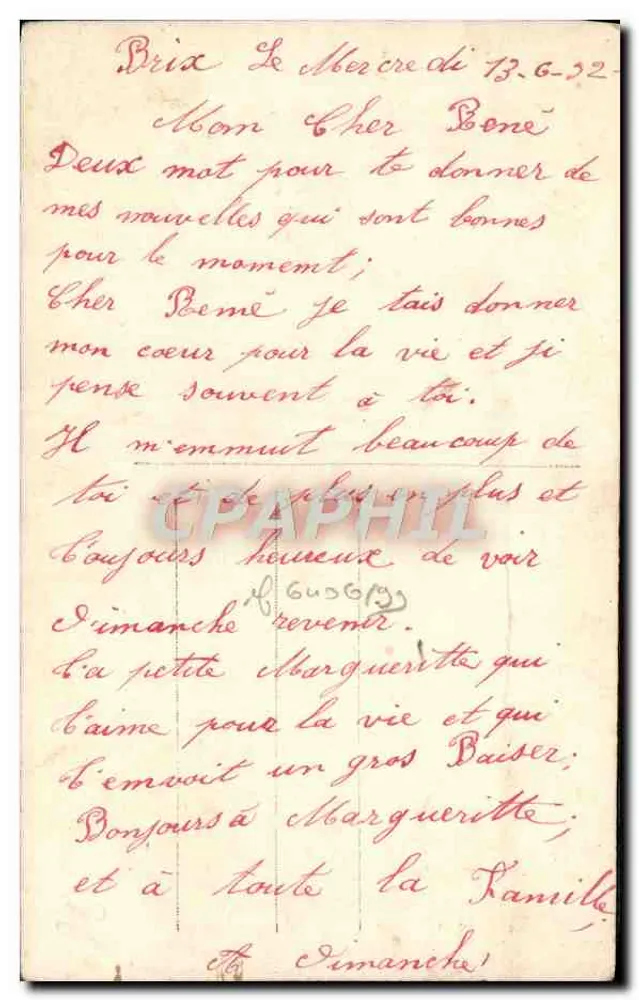 Fioletowa róża — statek żaglowy — DÉNÉ PARIS 1192 - Rewers