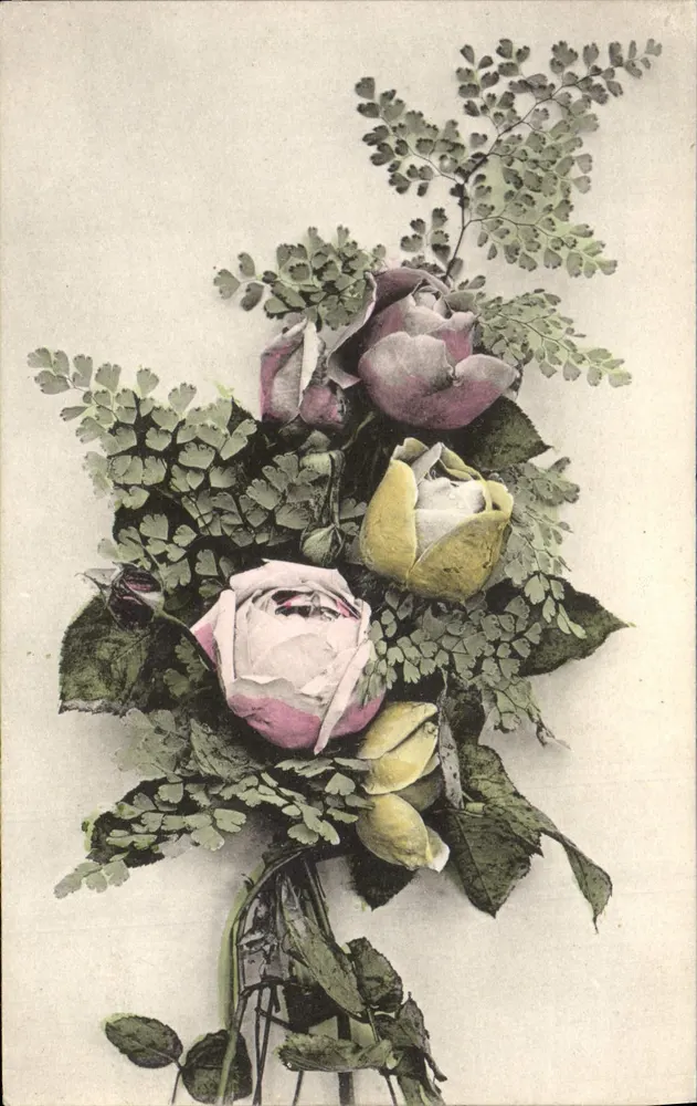 Bundel rozen en varens — L'H. - Parijs - Voorkant