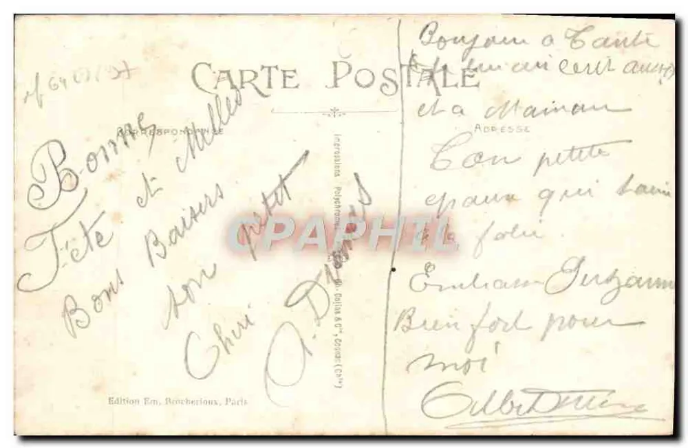 Bouquet van rozen — uitgave Em. Boucheries, Parijs — n° 4671/45 - Achterkant
