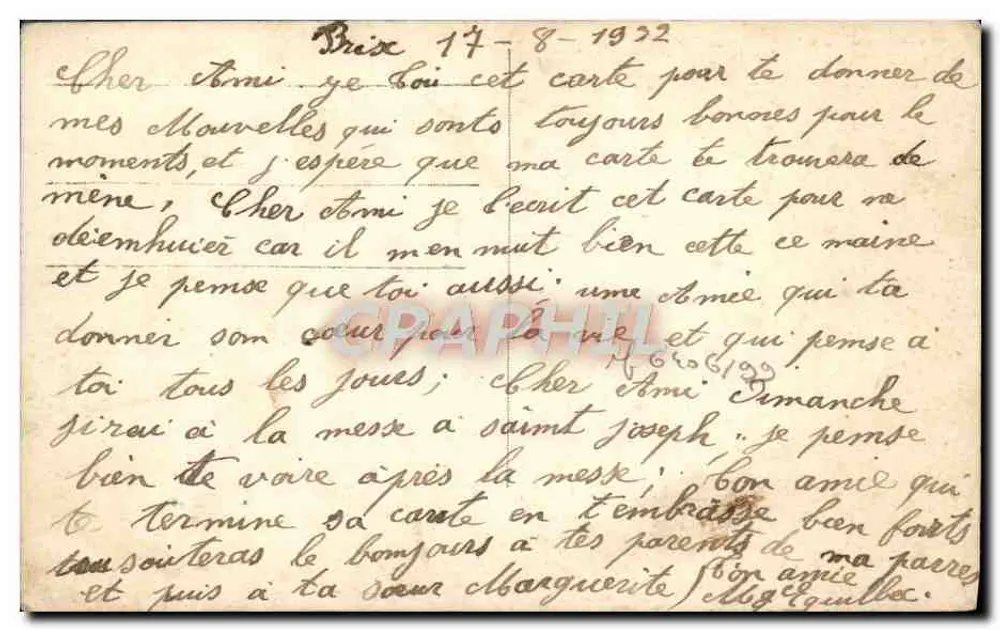 Flores e besouros — vista de Brix — editor Gloria, n° 542 - Verso