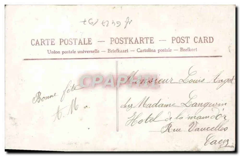 Femme en robe violette tenant un bouquet — Semeuse de fleurs et de bonheur — éditeur inconnu, n° 4099 - Verso
