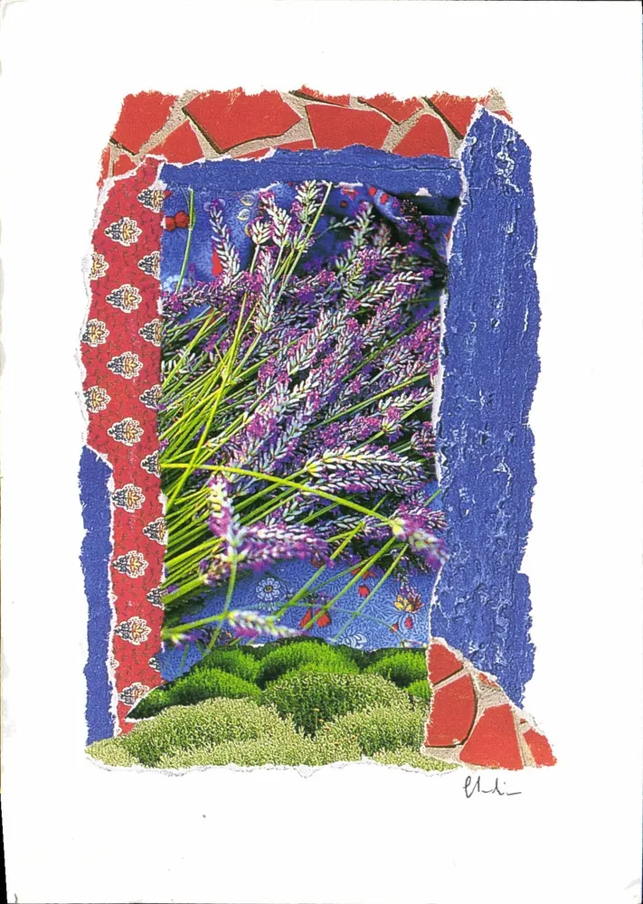 Lavanda — vista da janela — obra do artista E.L. (assinatura visível) - Frente