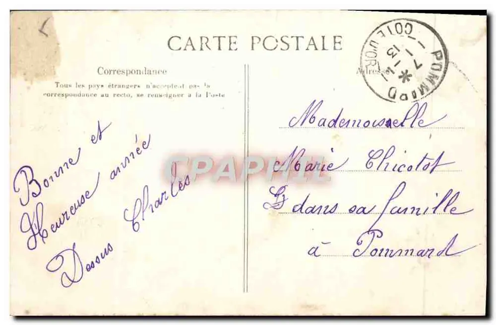 Um Lembrete — Rosas e hortência — Editor F.L.D. n° 3130 - Verso