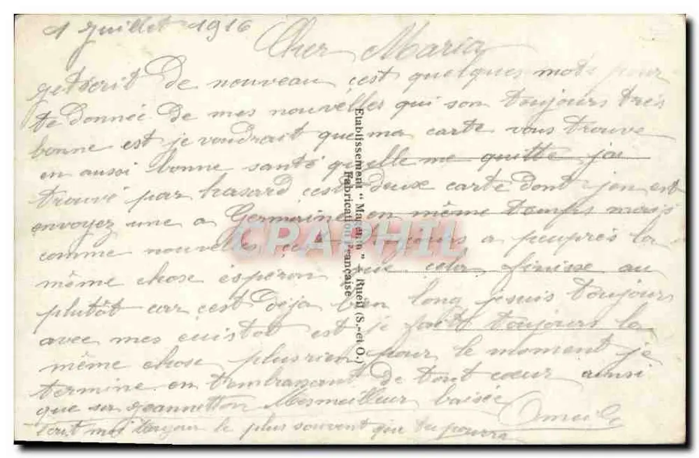 Fleurs et canon — Gloria — Verlag Gloria, Seriennummer nicht sichtbar - Rückseite
