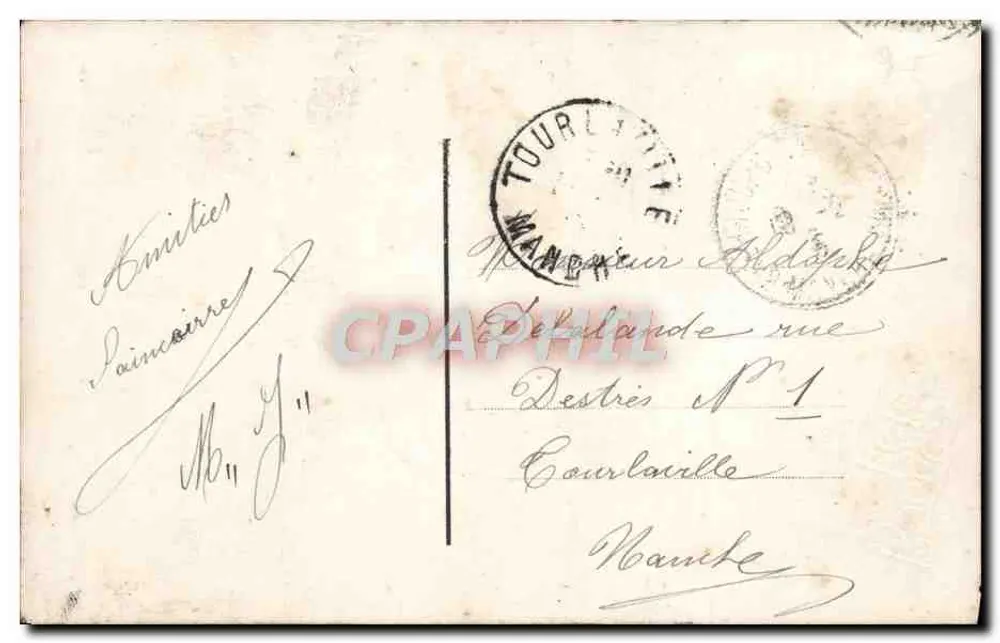 Arranjo de flores — estatua de jovem rapaz — J.K. n°265 - Verso