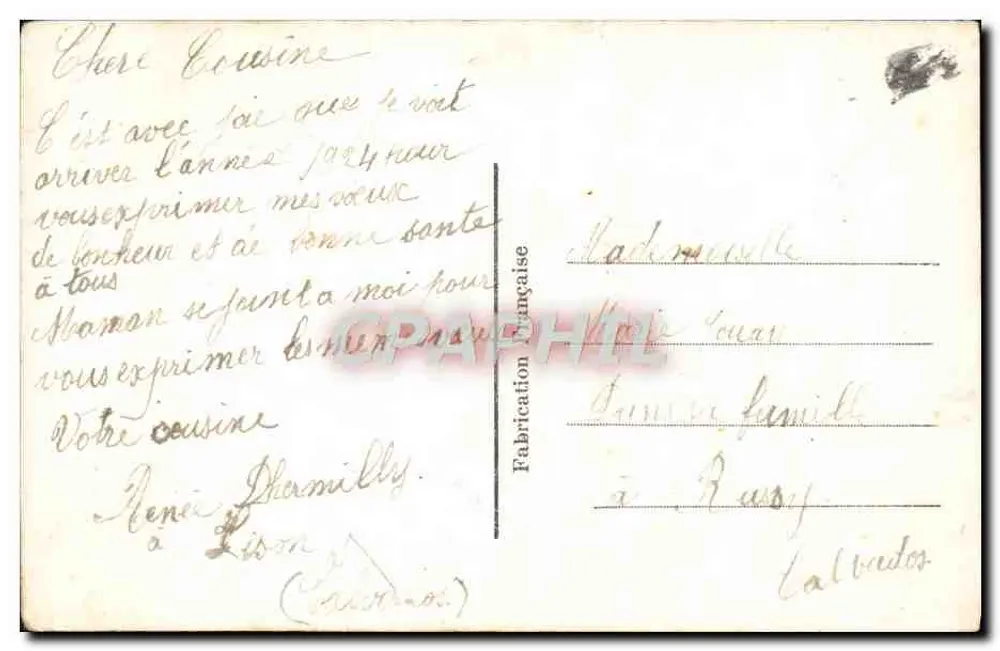 Arranjo de violetas e mimosa — Boa Ano — Editor CEKE n°992 - Verso