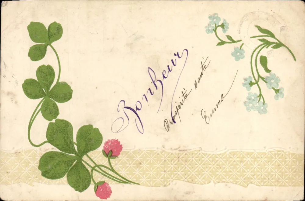 Carte postale décorative — motifs floraux — éditeur '5507' (verso) - Recto
