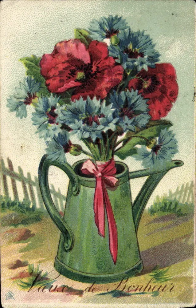 Arranjo de flores — em um regador — editor Vauc de Bonheur - Frente