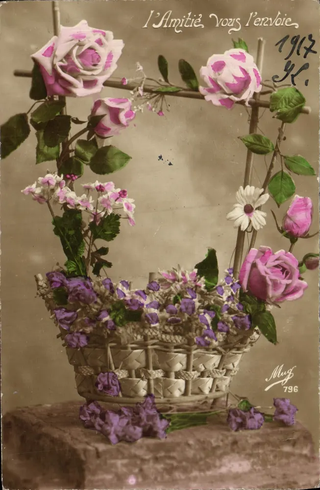 Bouquet van rozen en bloemen — Mug, n°796 — 1917 - Voorkant
