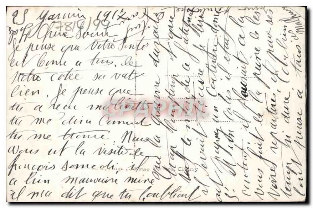 Bouquet van rozen en bloemen — Mug, n°796 — 1917 - Achterkant