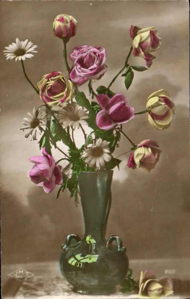 Bouquet of roses and daisies — J.M.T. PARIS — n° 207 - Front