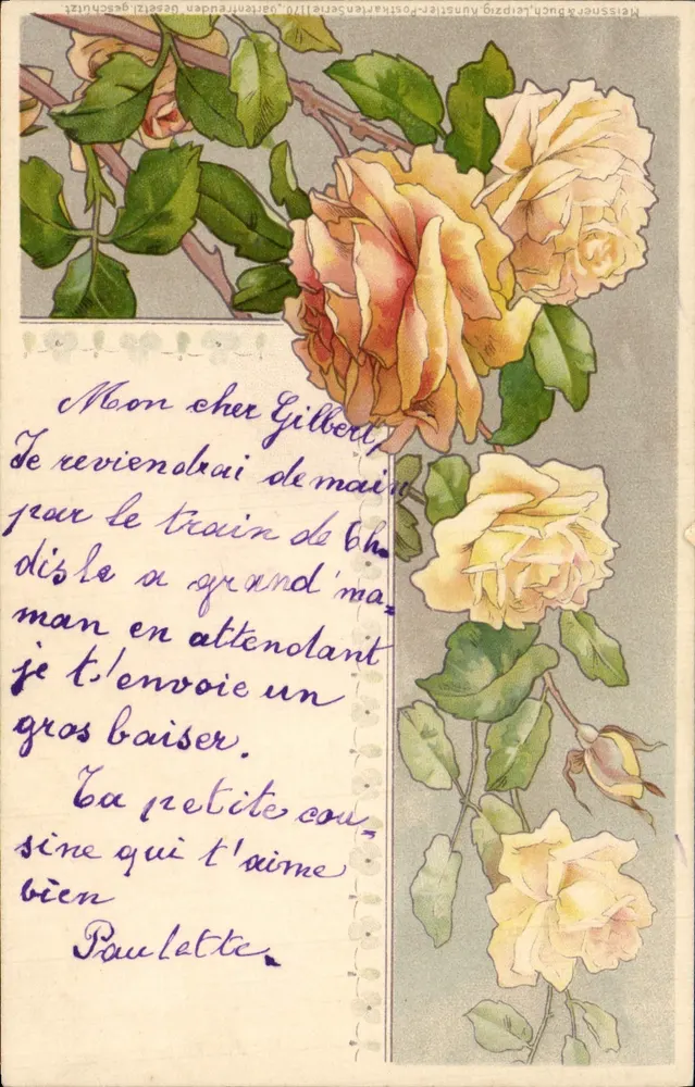 Rosas — ilustração — Meissner & Buch, Leipzig, série 7816/99 - Frente