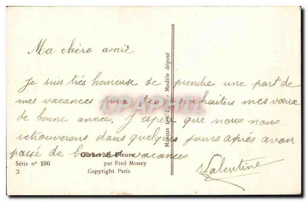 Kwiaty — seria n° 100 — autor Fred Money - Rewers