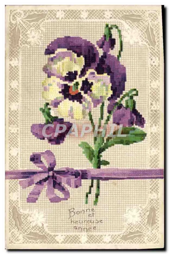 Pansée violette — Goed en gelukkig jaar — onbekende uitgever - Voorkant