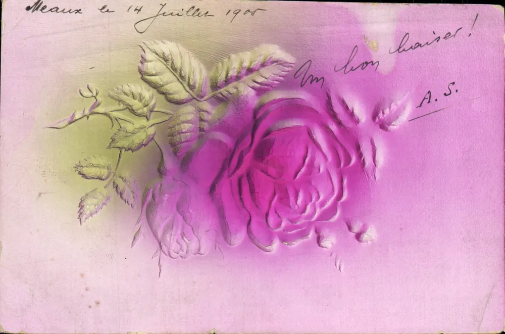 Rose — motif en relief — éditeur A.S. - Voorkant