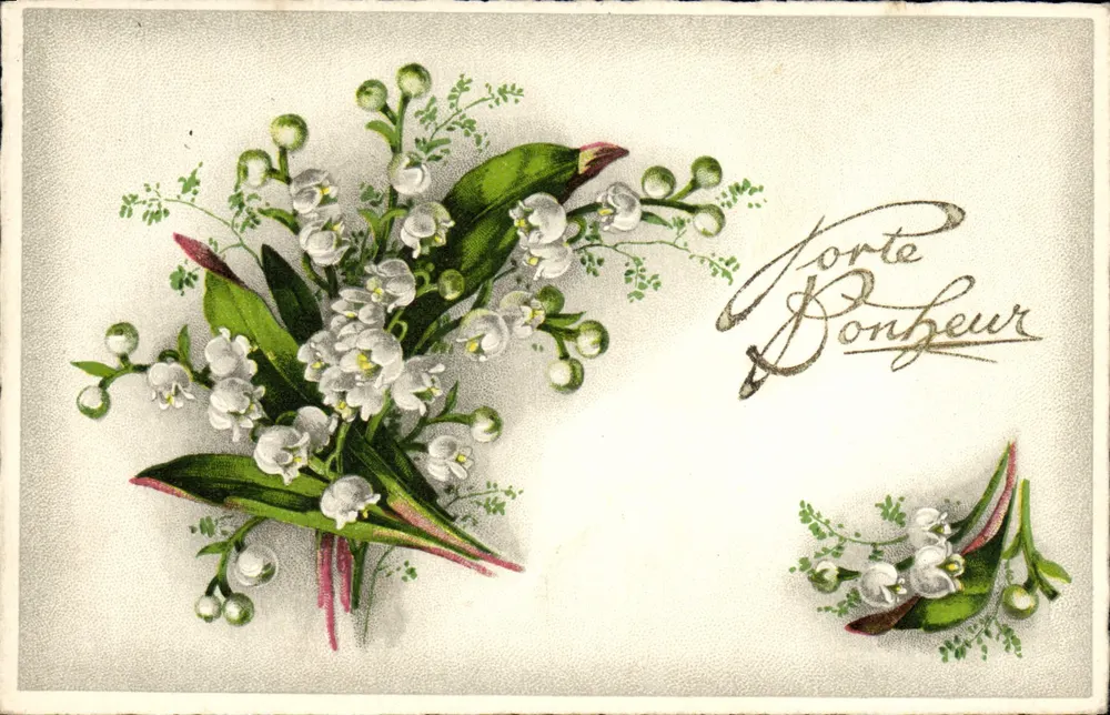 Bouquet de muguet — Carte de vœux — Éditeur non identifié, n° de série 1231 - Recto