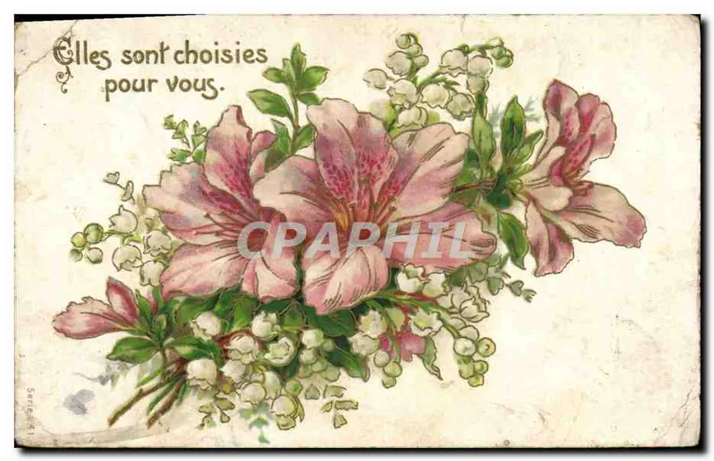 Bouquet de fleurs — Alissons et muguet — éditeur Séraphin - Recto