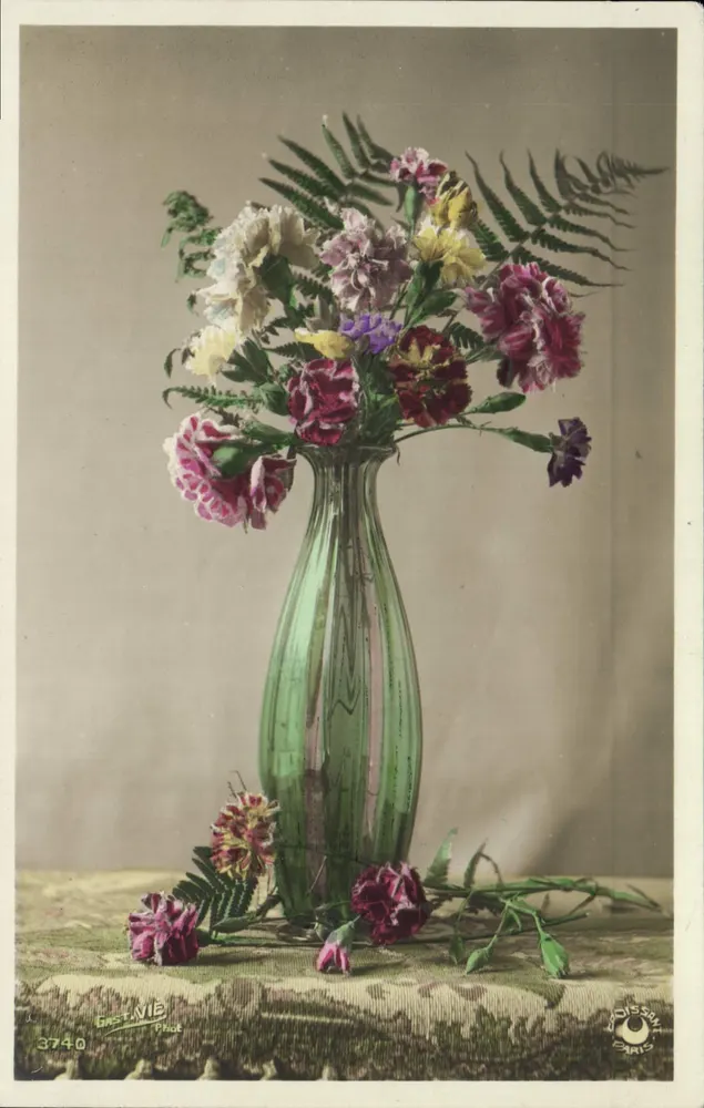 Bloemenvas — in een groene vaas — uitgever G. NIE, Parijs, n° 3740 - Voorkant