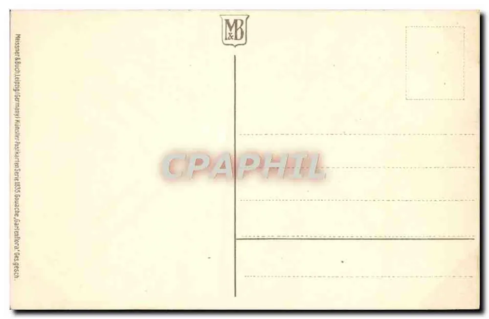 गुलाबी कैरनेशन — गुलाबी फूल और बटन — प्रकाशक मैस्नर & बुच, श्रृंखला 1835 - पीछे