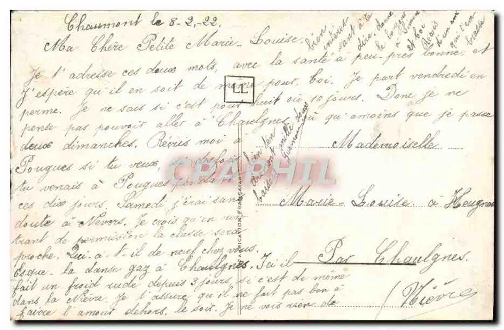 Butterfly on a flower — Publisher Mésange, n° 736 - Back