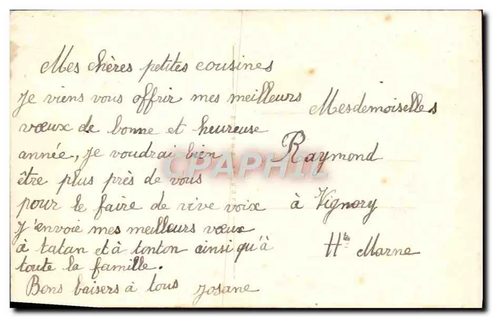 Pansées violetas e amarelas — Boa Ano — CP 436 - Verso