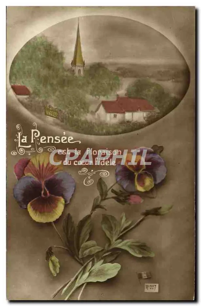 Paisagem rural com igreja — A Pensão é a floração do coração fiel — N°557 - Frente
