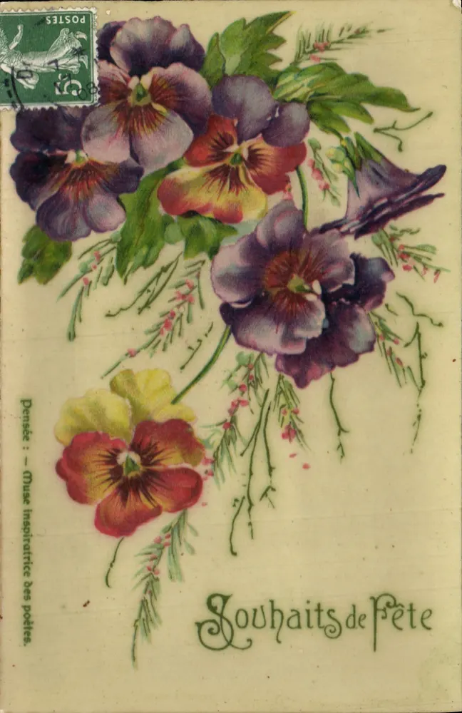 मिंट्स का बुकेट — त्योहार के शुभेच्छा — के.एफ. प्रकाशक, पेरिस, 1900 की श्रृंखला - आगे