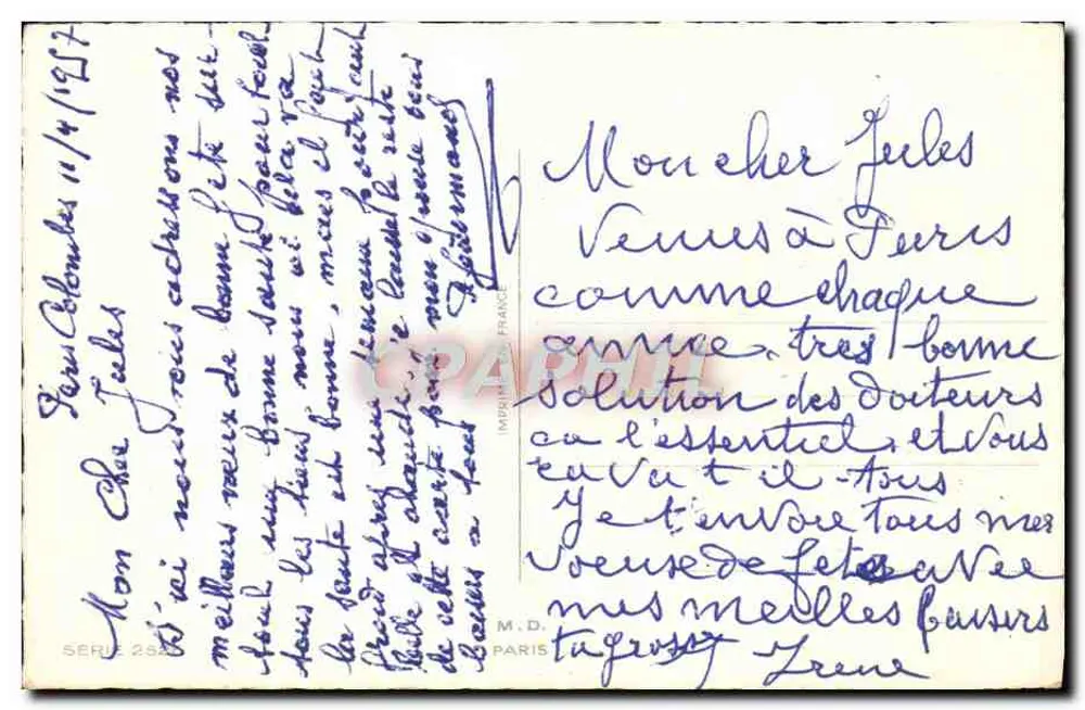 रंगीन पैंसी — शुभ जन्मदिन रोल पर — M.D. पेरिस - पीछे