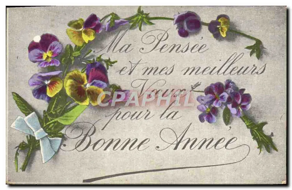 Flores de pensamento — Boa Ano — Artaud e Nozais, Nantes - Frente