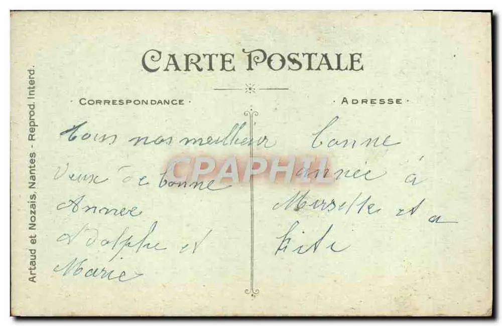 Flores de pensamento — Boa Ano — Artaud e Nozais, Nantes - Verso