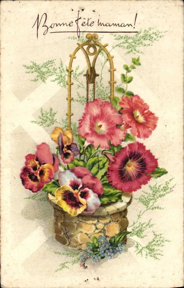 Bouquet de flores — Boa festa, mãe! — M.D. Paris, série 4275 - Frente