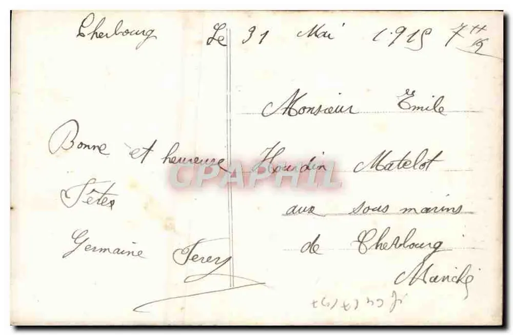 Bouquet de pensées — editor Misange n°427 - Verso