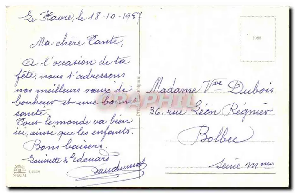 Arranjo de flores — Boa Festa — editor não identificado - Verso