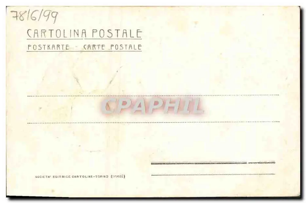 Peixe — flor amarela e preta — Società Editrice Cartoline-Torino - Verso