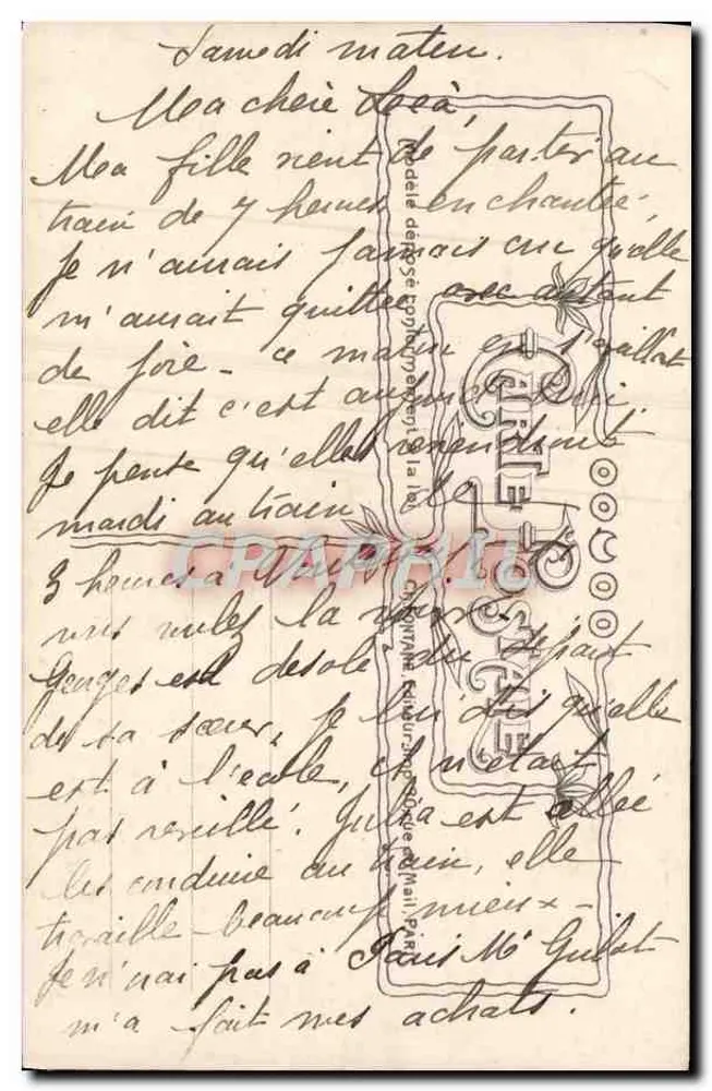 Fiolet — cytata o przyjaźni — Wydawca Gris Saint, nr 3017 - Rewers